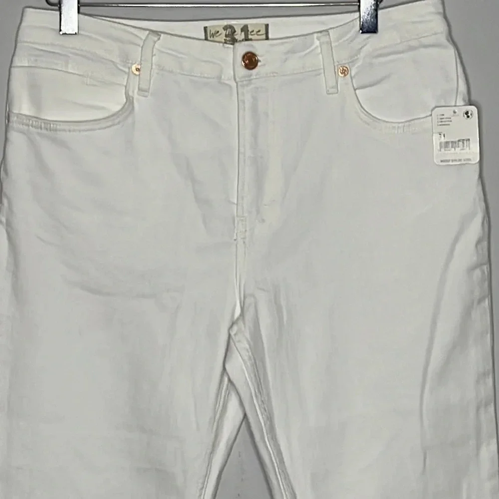 Free People We The Free Carmen High Waist Flare Jeans in Optic White - Size 31_4